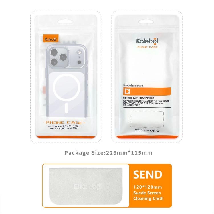 For iPhone 18 Pro Kalebol Transparent Magnetic MagSafe Skin Feel Phone Case(Blue)