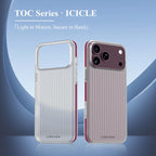 For iPhone 18 Pro LeReach TOC Icicle Series Ice Mist Double-Sided Non-Slip Phone Case(Black)