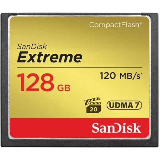 SanDisk Extreme 128GB UDMA7 CompactFlash Card (Black/Gold)