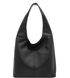 Italian Leather Plain Hobo Bag- Swolit Alessandra - Black