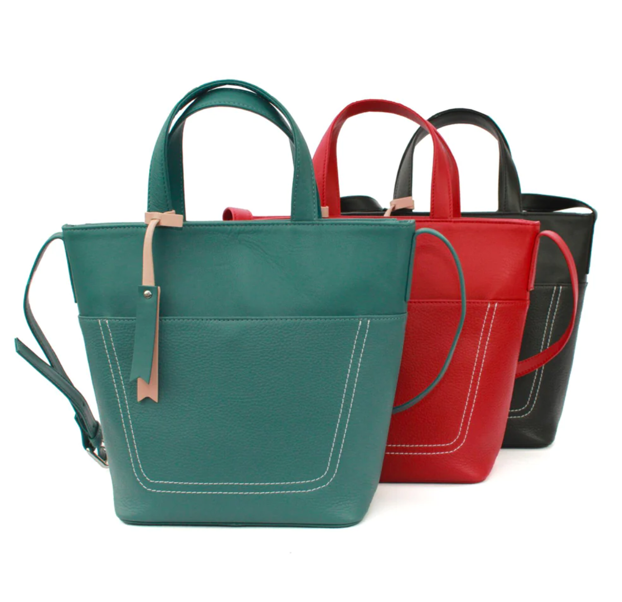 Genuine Soft Leather Aqua Shoulder Handbag