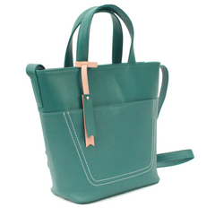 Genuine Soft Leather Aqua Shoulder Handbag