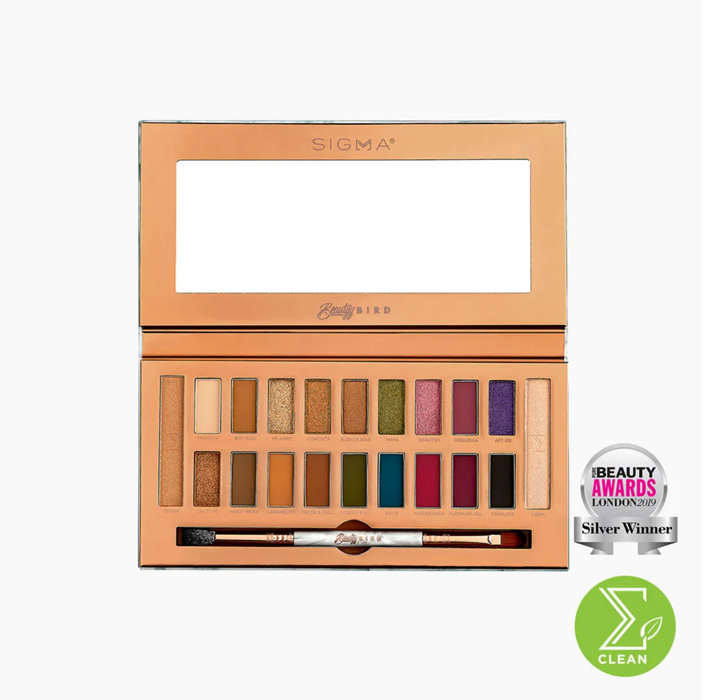 Sigma Beauty Dream Eye and Cheek Palette Collaboration with Beautybird - 18 eyeshadows | 2 highlighters | Dual-ended brush Main image
