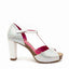 Salute - White Iridescent t strap sandal