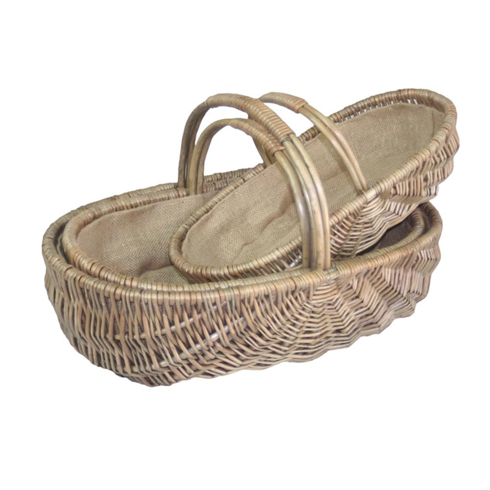 Red Hamper Shallow Antique Wash Lined Garden Trug
