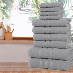 10 Piece Bathroom Towel Bale Set 100% Combed Cotton Premium Luxury Gift Set