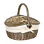 Red Hamper Small Antique Wash Double Lidded Oval Picnic Basket