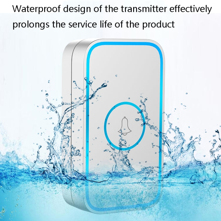 CACAZI A78 Long-Distance Wireless Doorbell Intelligent Remote Control Electronic Doorbell, Style:EU Plug(Elegant Black)