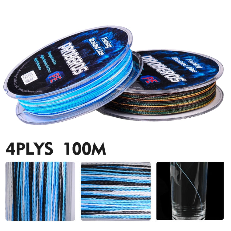 2 PCS PROBEROS 4 Edits 100M Strong Horse Fish Line, Line number: 7.0 / 70lb(Blue)