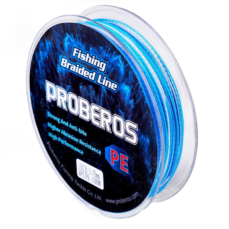 2 PCS PROBEROS 4 Edits 100M Strong Horse Fish Line, Line number: 7.0 / 70lb(Blue)