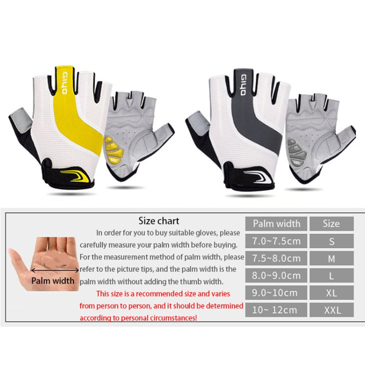 GIYO S-14 Bicycle Half Finger Gloves GEL Shock Absorbing Palm Pad Gloves, Size: XXL(Blue)