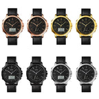 SKMEI 1652 Dual Movement Sports Leather Alloy Male Watch, Color: Silver Shell White Machine
