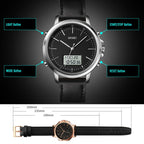 SKMEI 1652 Dual Movement Sports Leather Alloy Male Watch, Color: Silver Shell White Machine