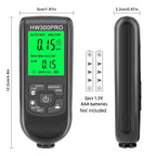 HW-300PRO High Precision Coating Paint Powder Layer Thickness Gauge Anti-slip Paint Film Gauge(Black)