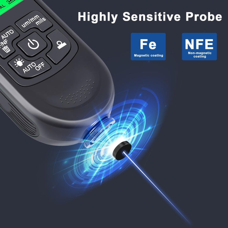 HW-300PRO High Precision Coating Paint Powder Layer Thickness Gauge Anti-slip Paint Film Gauge(Black)