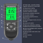 HW-300PRO High Precision Coating Paint Powder Layer Thickness Gauge Anti-slip Paint Film Gauge(Black)
