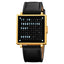 SKMEI Multi-function Letter Display Dial Square Men Electronic Watch, Color: Gold Leather Band