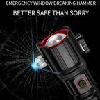 E-SMARTER W5197 laser flashlight with seat belt cutter and emergency window hammer for car safety