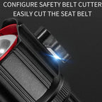 E-SMARTER W5197 laser flashlight with seat belt cutter and emergency window hammer for car safety