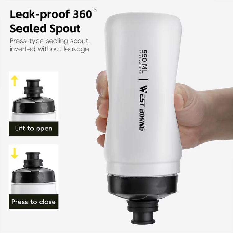 WEST BIKING 550ml Bike Water Bottle for Cycling Leak-Proof Squeeze Design Portable Sports Hydration Bottle(Yellow)