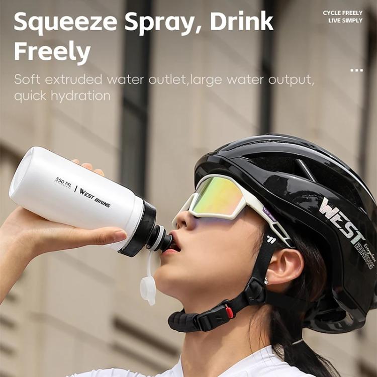 WEST BIKING 550ml Bike Water Bottle for Cycling Leak-Proof Squeeze Design Portable Sports Hydration Bottle(Yellow)