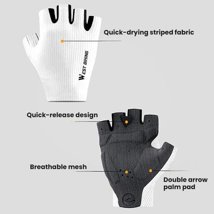 WEST BIKING Cushioned Breathable Non-slip Cycling Training Gloves, Size: L(Red)