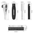 ENLEE 10pcs Bike Ratchet Wrench Repair Kit Multi-Functional Tire Repair Emergency Tool Set(Black)