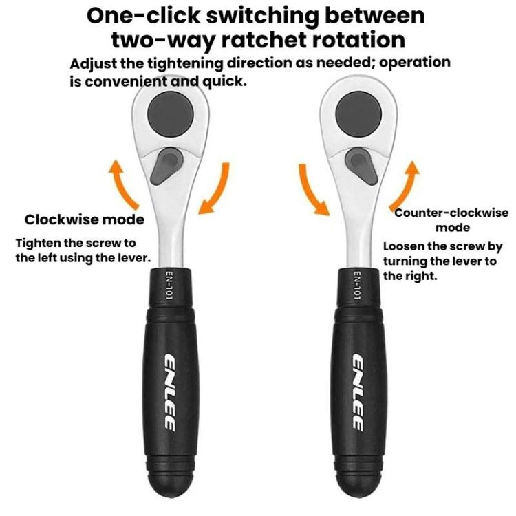 ENLEE 10pcs Bike Ratchet Wrench Repair Kit Multi-Functional Tire Repair Emergency Tool Set(Black)