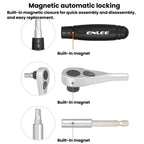 ENLEE 10pcs Bike Ratchet Wrench Repair Kit Multi-Functional Tire Repair Emergency Tool Set(Black)
