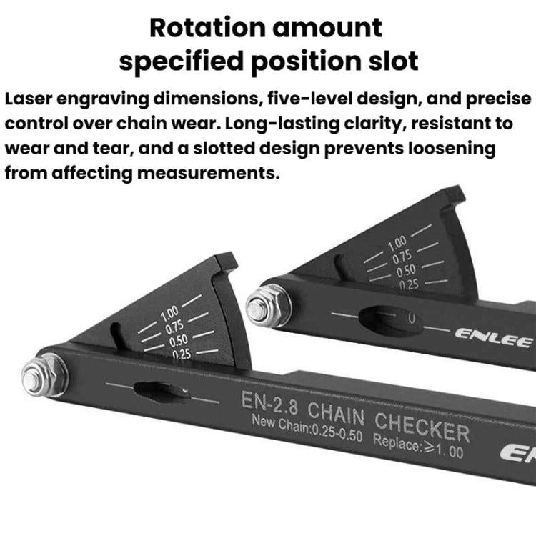 ENLEE Bike Chain Checker Chain Wear Measurement Tool, Style: Hollow