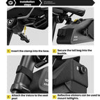 ENLEE Bike Quick-Release Seat Bag Waterproof Reflective Saddle Bag, Style: 1.3L Black