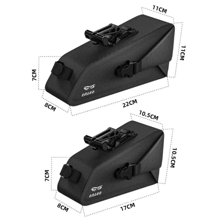 ENLEE Bike Quick-Release Seat Bag Waterproof Reflective Saddle Bag, Style: 1.3L Black