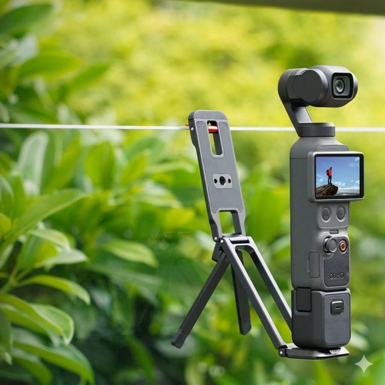DJI Osmo Pocket 4 / 3 BRDRC Magnetic Tripod Metal Mounting Bracket(Black)