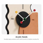 wozoom Geometric Desk Clock Silent Acrylic Table Clocks For Bedroom Living Room Decor, Style: Digital Cream Orange