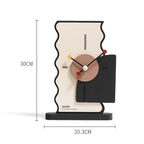 wozoom Geometric Desk Clock Silent Acrylic Table Clocks For Bedroom Living Room Decor, Style: Digital Cream Orange