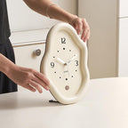 wozoom Modern Irregular Desk Clock Silent Table Clocks For Living Room Decor(White)