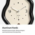 wozoom Modern Irregular Desk Clock Silent Table Clocks For Living Room Decor(White)