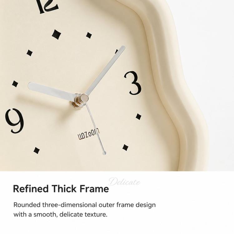 wozoom Modern Irregular Desk Clock Silent Table Clocks For Living Room Decor(White)