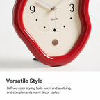 wozoom Modern Irregular Desk Clock Silent Table Clocks For Living Room Decor(White)