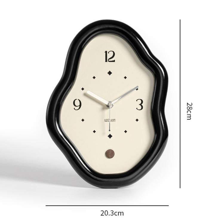 wozoom Modern Irregular Desk Clock Silent Table Clocks For Living Room Decor(White)