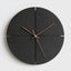 wozoom Silent Modern Wood Pointer Decorative Wall Clock(Black A)
