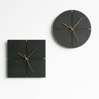 wozoom Silent Modern Wood Pointer Decorative Wall Clock(Black A)
