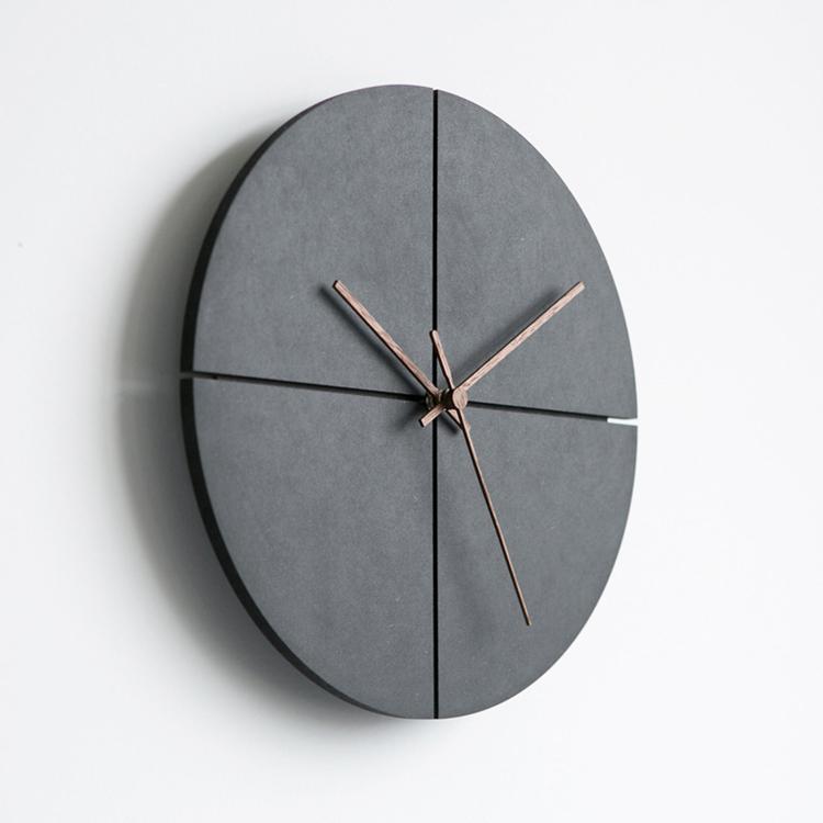 wozoom Silent Modern Wood Pointer Decorative Wall Clock(Black A)