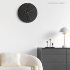 wozoom Silent Modern Wood Pointer Decorative Wall Clock(Black A)