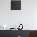 wozoom Silent Modern Wood Pointer Decorative Wall Clock(Black A)