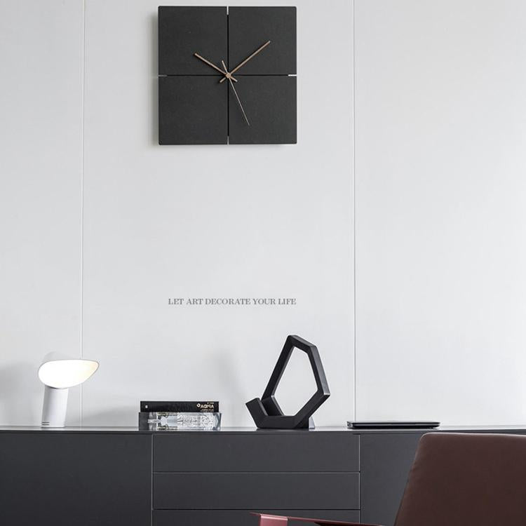 wozoom Silent Modern Wood Pointer Decorative Wall Clock(Black A)