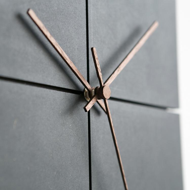wozoom Silent Modern Wood Pointer Decorative Wall Clock(Black A)