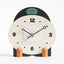 wozoom Silent Wooden Table Clock Modern Small Mantel Clock(Orange Green)