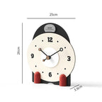 wozoom Silent Wooden Table Clock Modern Small Mantel Clock(Orange Green)