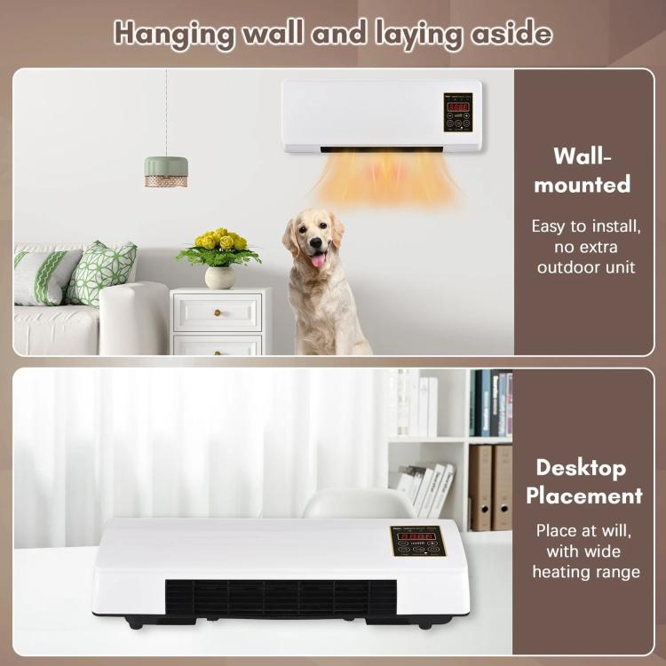 Wall Mounted Air Conditioner Fan Household Cooling & Heating Fan Electric Heater UK Plug